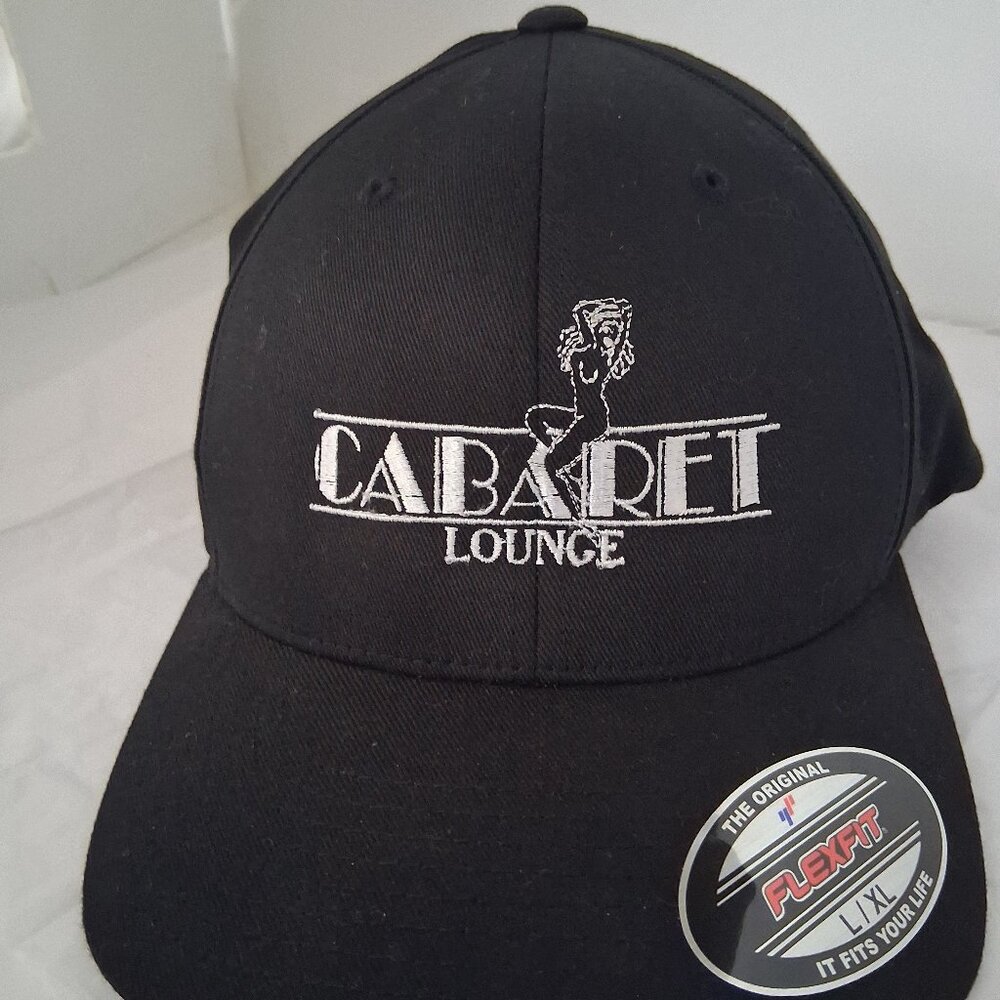 Vintage Cabaret Lounge FlexFit Men's Cap Color Black/White Size L/XL NWOT
